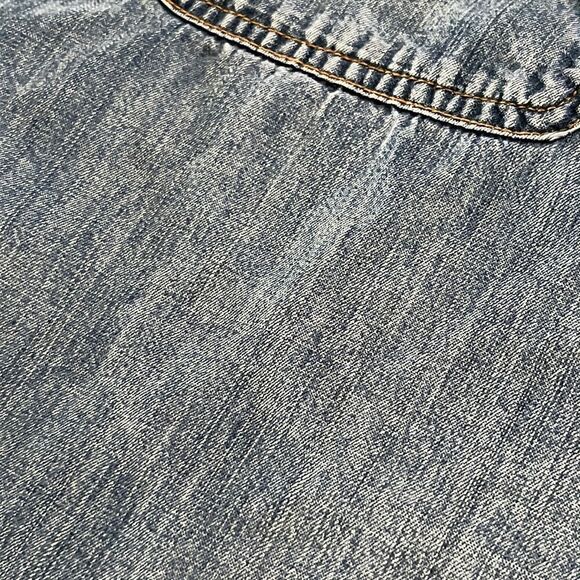 Side Stitch Dark Wash Long Sleeve Lyocell Botton Down Shirt- XSP - Picture 14 of 16